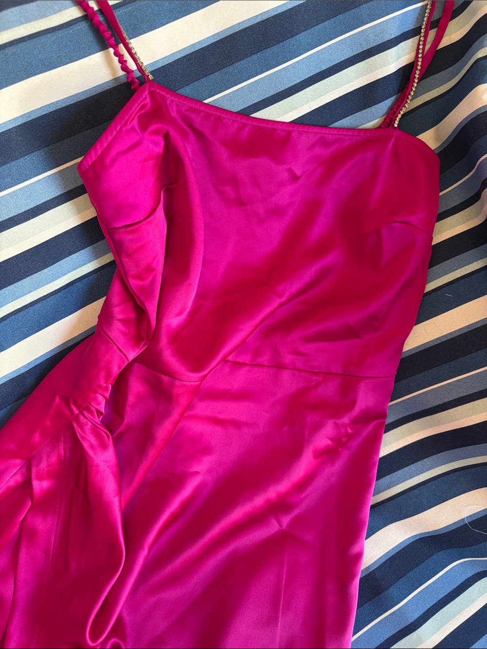 Fuchsia Slip Dress with Spaghetti Straps